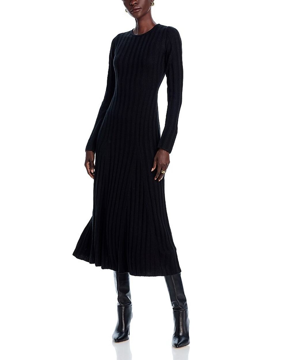 French Connection Women's Babysoft Fit & Flare Sweater Dress Black Size M 3457